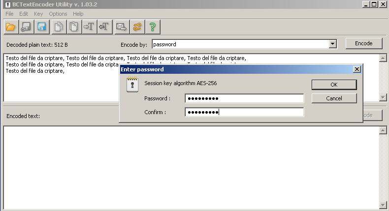 BCTextEncoder criptare testi