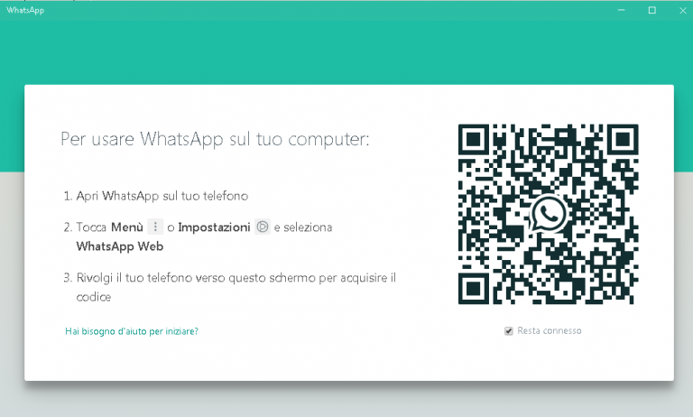 USARE WHATSAPP WEB COME ACCEDERE ALL APP SU PC visual data 6