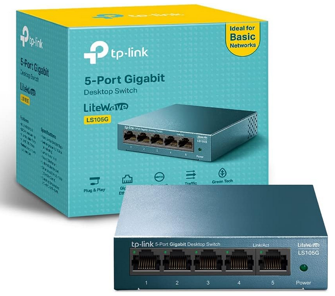 Hub TP-Link Ls105G Switch Ethernet 5 strumenti informatici